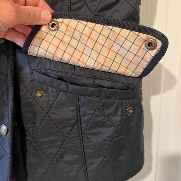 Barbour Quilted Vest in Gray and Burgundy - Picture 4 of 8
